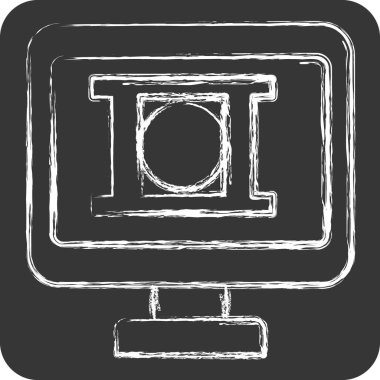 Simge Video Düzenleme. Teslimat sembolüyle ilgili. Tebeşir stili. dizayn edilebilir