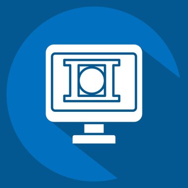 Simge Video Düzenleme. Teslimat sembolüyle ilgili. Uzun gölge tarzı. dizayn edilebilir