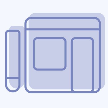 Simge Yazma Günlüğü. Teslimat sembolüyle ilgili. İki ton stili. dizayn edilebilir