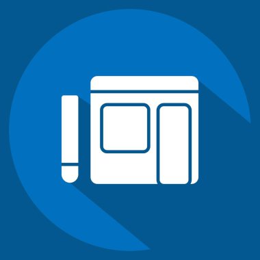 Simge Yazma Günlüğü. Teslimat sembolüyle ilgili. Uzun gölge tarzı. dizayn edilebilir