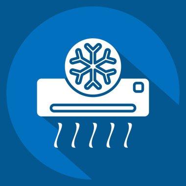 Simgesel Klima. Hava sembolüyle ilgili. Uzun gölge tarzı. Basit tasarım düzenlenebilir