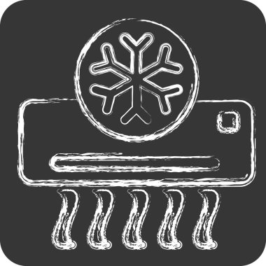 Simgesel Klima. Hava sembolüyle ilgili. Tebeşir stili. Basit tasarım düzenlenebilir