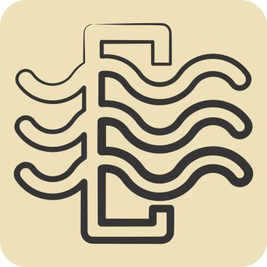 Simge Hava Filtresi. Hava sembolüyle ilgili. El çizimi tarzı. Basit tasarım düzenlenebilir