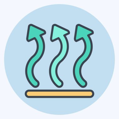 Simge Hava Akımı. Hava sembolüyle ilgili. renk arkadaşı stili. Basit tasarım düzenlenebilir