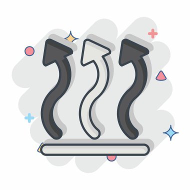 Simge Hava Akımı. Hava sembolüyle ilgili. Çizgi roman. Basit tasarım düzenlenebilir