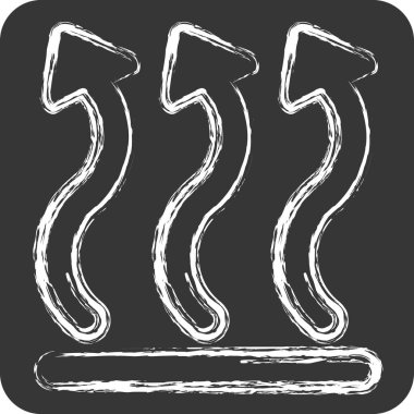 Simge Hava Akımı. Hava sembolüyle ilgili. Tebeşir stili. Basit tasarım düzenlenebilir