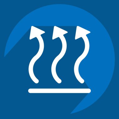 Simge Hava Akımı. Hava sembolüyle ilgili. Uzun gölge tarzı. Basit tasarım düzenlenebilir