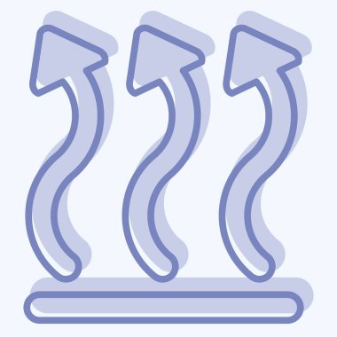 Simge Hava Akımı. Hava sembolüyle ilgili. İki ton stili. Basit tasarım düzenlenebilir