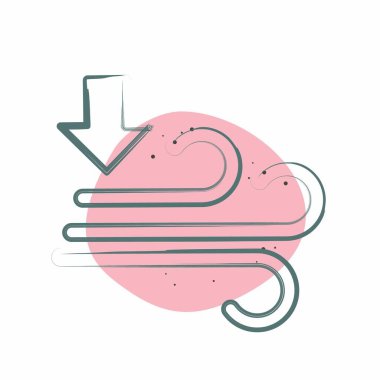 Simge Hava Basıncı. Hava sembolüyle ilgili. Renkli Leke Biçimi. Basit tasarım düzenlenebilir