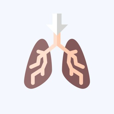 Simge Nefes al. Hava sembolüyle ilgili. Düz stil. Basit tasarım düzenlenebilir