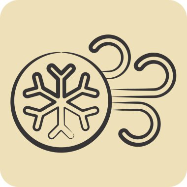 Icon Soğuk Hava. Hava sembolüyle ilgili. El çizimi tarzı. Basit tasarım düzenlenebilir