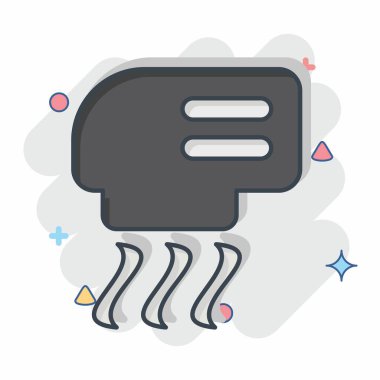 Simge El Kurutma. Hava sembolüyle ilgili. Çizgi roman. Basit tasarım düzenlenebilir