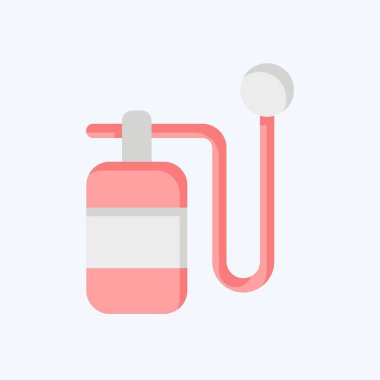 Simge Oksijen Şişesi. Hava sembolüyle ilgili. Düz stil. Basit tasarım düzenlenebilir