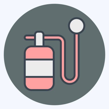 Simge Oksijen Şişesi. Hava sembolüyle ilgili. renk arkadaşı stili. Basit tasarım düzenlenebilir