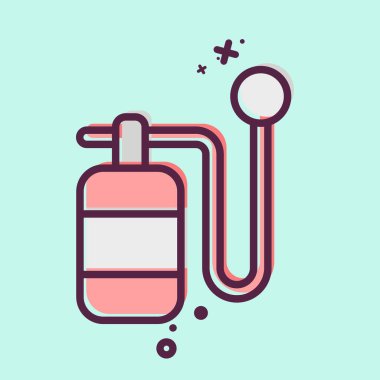 Simge Oksijen Şişesi. Hava sembolüyle ilgili. MBE tarzı. Basit tasarım düzenlenebilir