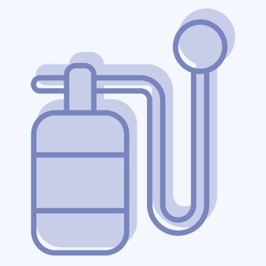 Simge Oksijen Şişesi. Hava sembolüyle ilgili. İki ton stili. Basit tasarım düzenlenebilir