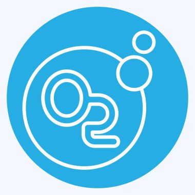 Simge oksijeni. Hava sembolüyle ilgili. Mavi gözlü. Basit tasarım düzenlenebilir