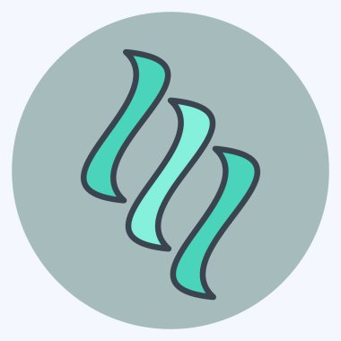 Simge Dumanı. Hava sembolüyle ilgili. renk arkadaşı stili. Basit tasarım düzenlenebilir