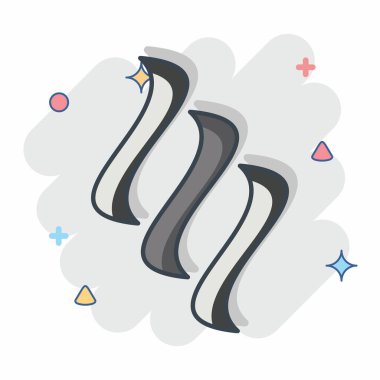 Simge Dumanı. Hava sembolüyle ilgili. Çizgi roman. Basit tasarım düzenlenebilir