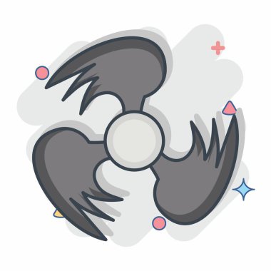 Simge havalandırması. Hava sembolüyle ilgili. Çizgi roman. Basit tasarım düzenlenebilir