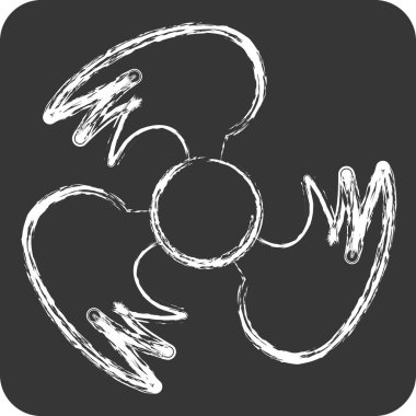 Simge havalandırması. Hava sembolüyle ilgili. Tebeşir stili. Basit tasarım düzenlenebilir