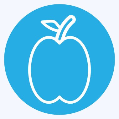 İkon kayısı. Meyve ve Sebze Sembolü ile ilgili. Mavi gözlü. düzenlenebilir