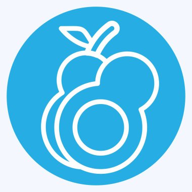 Simge Avokado. Meyve ve Sebze Sembolü ile ilgili. Mavi gözlü. düzenlenebilir