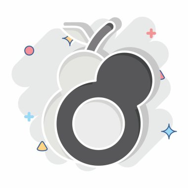 Simge Avokado. Meyve ve Sebze Sembolü ile ilgili. Çizgi roman. düzenlenebilir