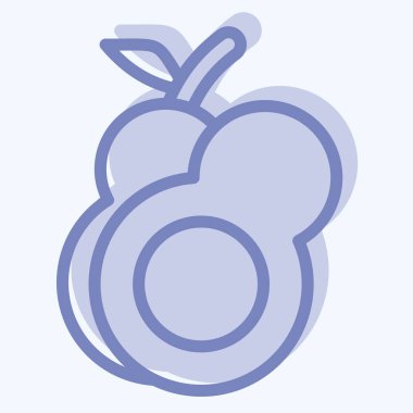 Simge Avokado. Meyve ve Sebze Sembolü ile ilgili. İki ton stili. düzenlenebilir