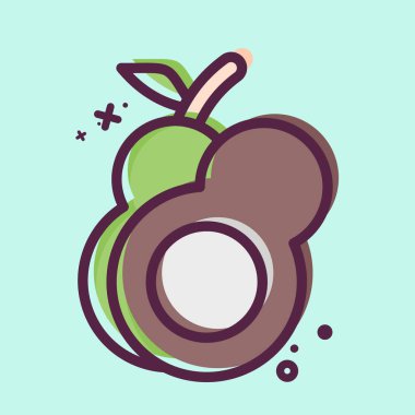 Simge Avokado. Meyve ve Sebze Sembolü ile ilgili. MBE tarzı. düzenlenebilir