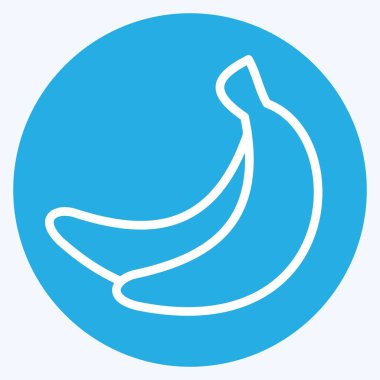 İkon muz. Meyve ve Sebze Sembolü ile ilgili. Mavi gözlü. düzenlenebilir