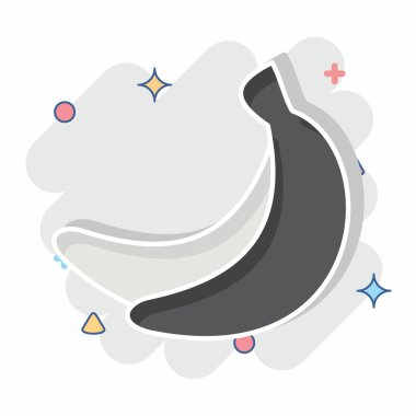 İkon muz. Meyve ve Sebze Sembolü ile ilgili. Çizgi roman. düzenlenebilir