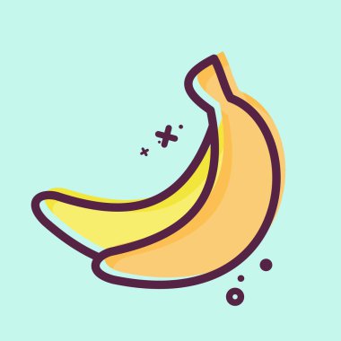 İkon muz. Meyve ve Sebze Sembolü ile ilgili. MBE tarzı. düzenlenebilir