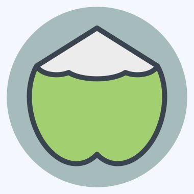 İkon Hindistan cevizi. Meyve ve Sebze Sembolü ile ilgili. renk arkadaşı stili. düzenlenebilir