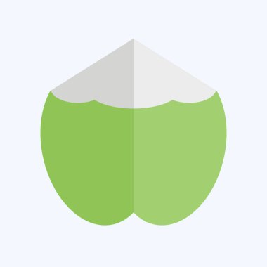 İkon Hindistan cevizi. Meyve ve Sebze Sembolü ile ilgili. Düz stil. düzenlenebilir