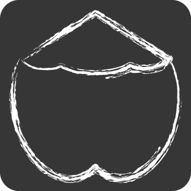 İkon Hindistan cevizi. Meyve ve Sebze Sembolü ile ilgili. Tebeşir stili. düzenlenebilir