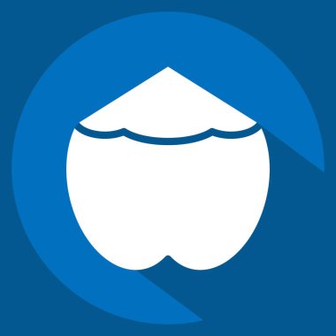 İkon Hindistan cevizi. Meyve ve Sebze Sembolü ile ilgili. Uzun gölge tarzı. düzenlenebilir