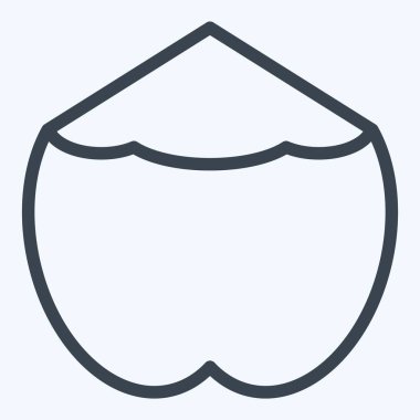 İkon Hindistan cevizi. Meyve ve Sebze Sembolü ile ilgili. Sıra tarzı. düzenlenebilir