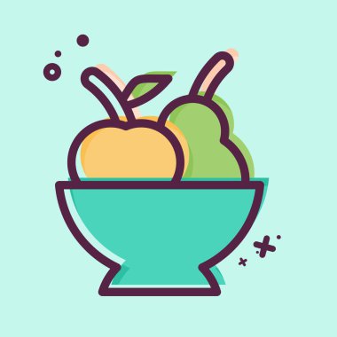 Simge meyveleri. Meyve ve Sebze Sembolü ile ilgili. MBE tarzı. düzenlenebilir