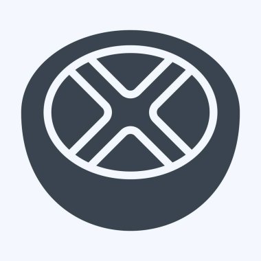 Simge Greyfurtu. Meyve ve Sebze Sembolü ile ilgili. Kabartma tarzı. düzenlenebilir