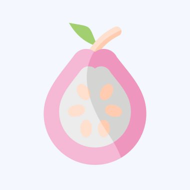 İkon Guava. Meyve ve Sebze Sembolü ile ilgili. Düz stil. düzenlenebilir