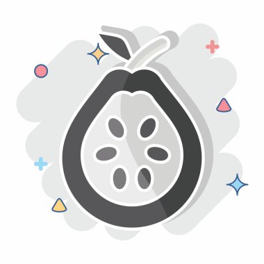 İkon Guava. Meyve ve Sebze Sembolü ile ilgili. Çizgi roman. düzenlenebilir