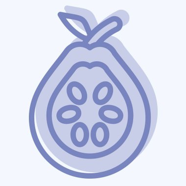 İkon Guava. Meyve ve Sebze Sembolü ile ilgili. İki ton stili. düzenlenebilir