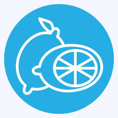 Icon Lemon. Meyve ve Sebze Sembolü ile ilgili. Mavi gözlü. düzenlenebilir