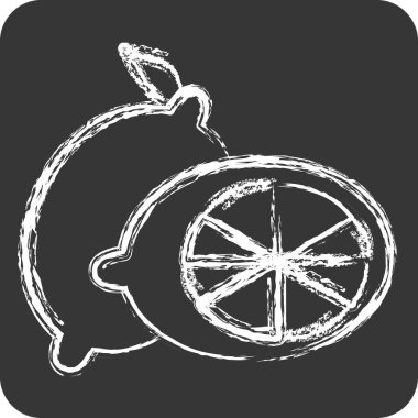 Icon Lemon. related to Fruits And Vegetables symbol. chalk Style. editable clipart