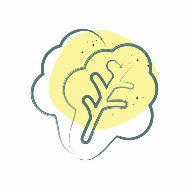 İkon Marul. Meyve ve Sebze Sembolü ile ilgili. Renkli Leke Biçimi. düzenlenebilir