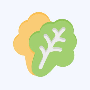 İkon Marul. Meyve ve Sebze Sembolü ile ilgili. Düz stil. düzenlenebilir