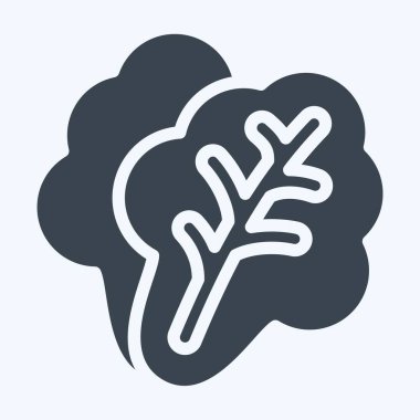 İkon Marul. Meyve ve Sebze Sembolü ile ilgili. Kabartma tarzı. düzenlenebilir