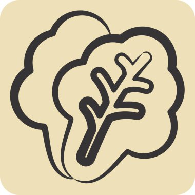 İkon Marul. Meyve ve Sebze Sembolü ile ilgili. El çizimi tarzı. düzenlenebilir