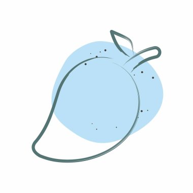 Simge Mango. Meyve ve Sebze Sembolü ile ilgili. Renkli Leke Biçimi. düzenlenebilir